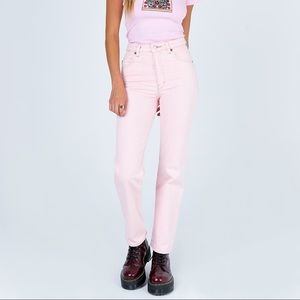 Rollas Pink Straight Leg Jeans